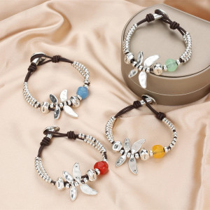 Bracciale Libellula con Perle Argentate | Gioiello Elegante