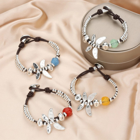 Bracciale Libellula con Perle Argentate | Gioiello Elegante