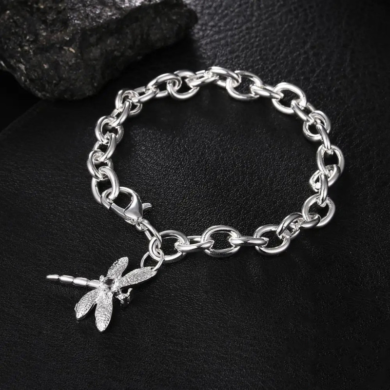 Bracelet Libellule Argent Éclat Intemporel - en Argent Sterling 925