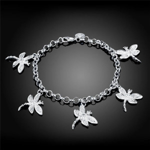 Bracelet Libellule Danse Élégante Argent Sterling 925
