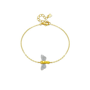 Bracelet Charme Abeille Scintillante