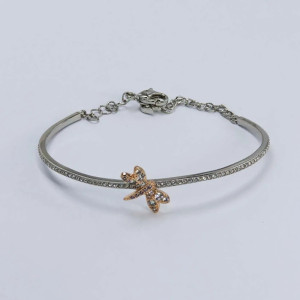 détails Bracelet Libellule Cristalline Dorée