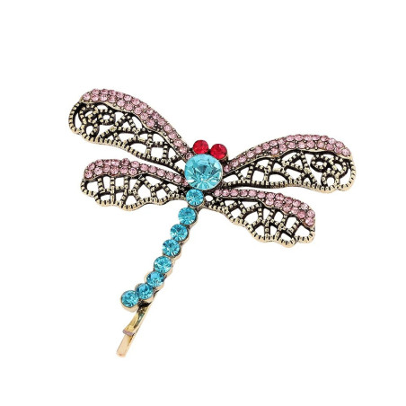 détails de la Barrette Libellule Élégance avec strass