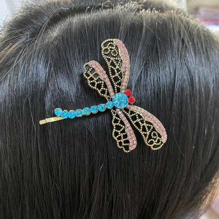 Barrette Libellule Élégance avec strass