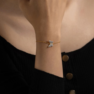 Bracelet Papillon Éclat Doré - Argent Sterling 925 plaqué or