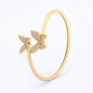 Bracciale Farfalla Dorato con Zirconi - Gioiello Regolabile