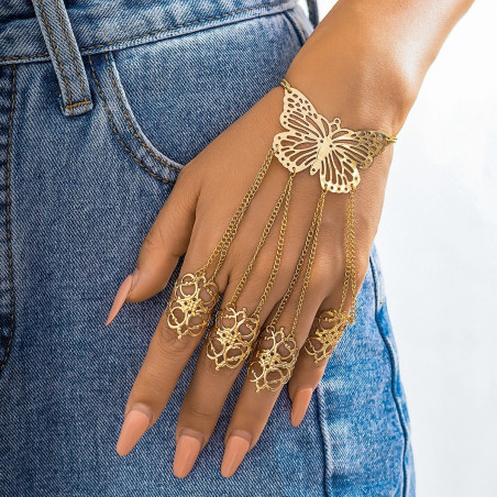 vue portée du Bracelet Papillon Éthéré - Main Enchantée