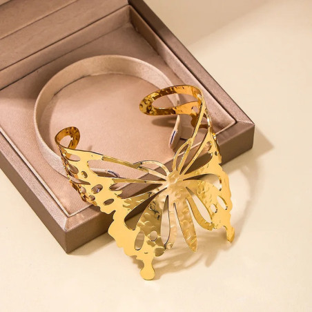 Bracciale Farfalla Dorato e Argentato "Bagliore di Libertà"