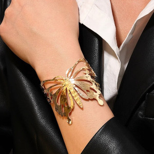 Bracciale Farfalla Dorato e Argentato "Bagliore di Libertà"