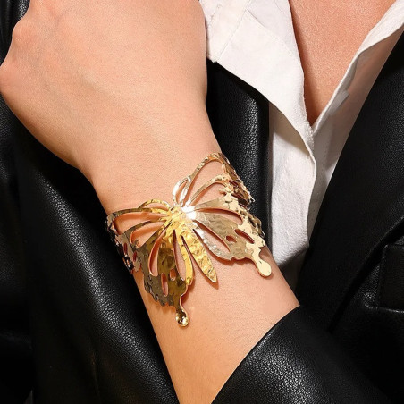 Bracciale Farfalla Dorato e Argentato "Bagliore di Libertà"