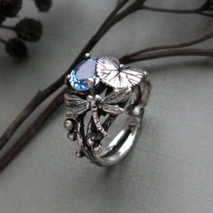 Anello Libellula con Zircone Blu | Idea Regalo Donna Originale