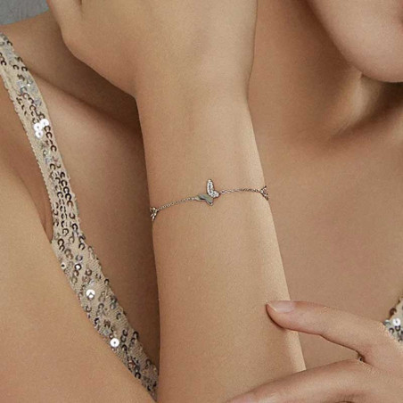 Bracelet Papillon Argent Douceur Cristalline