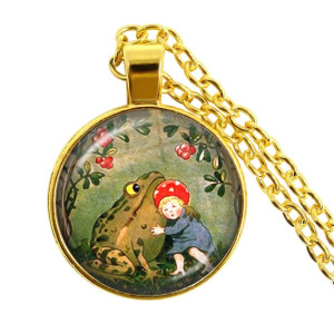 Collier Grenouille Tendresse Enchantée et Grenouille des Bois - couleur or