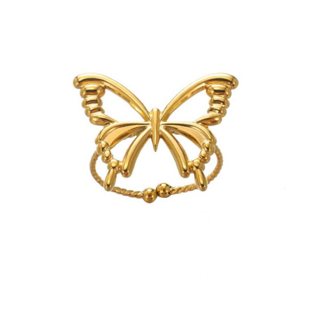 Anello Farfalla Grande Eleganza Dorato – Gioiello Raffinato