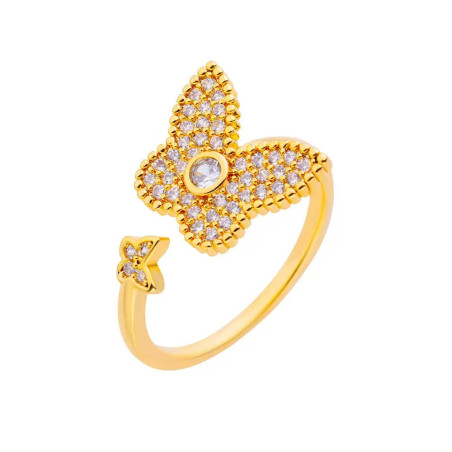 Anello Farfalla Dorato con Strass – Gioiello Chic e Brillante