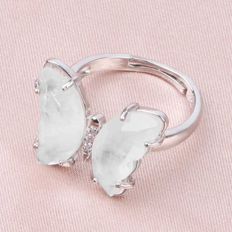 Anello Farfalla Quarzo Lunare | Gioiello Elegante in Zirconi