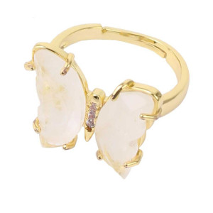 Anello Farfalla Cristallo Dorato - Eleganza e Raffinatezza