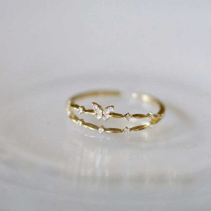 Anello Farfalla Scintillante in Argento 925 | Regolabile