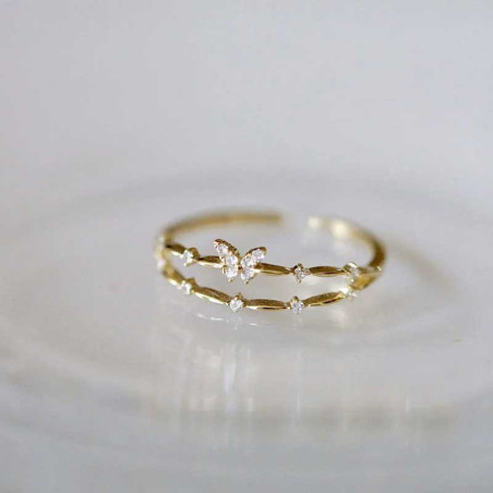 Anello Farfalla Scintillante in Argento 925 | Regolabile