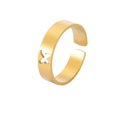 Anello Farfalla Minimalista in Acciaio | Regolabile e Unico
