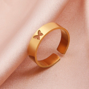 Anello Farfalla Minimalista in Acciaio | Regolabile e Unico