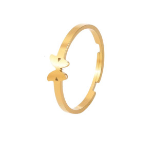 Anello Farfalla Minimalista Oro e Argento - Eleganza Unica