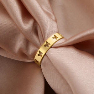 Anello Farfalla Inciso 'Voli di Farfalle' - Eleganza Durevole