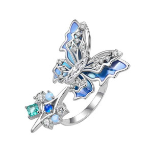 Anello Farfalla Azzurra con Zirconi | Gioiello Donna Unico