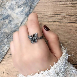 Anello Farfalla Scintilla Notturna in Argento 925 Vintage