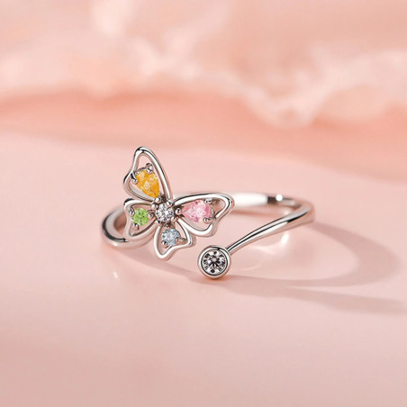 Anello Farfalla Multicolore Argento 925 | Gioielli Donna