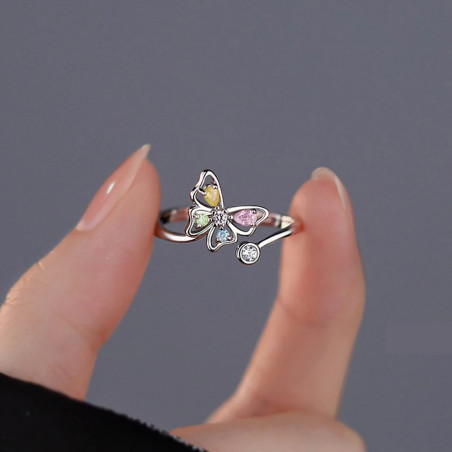 Anello Farfalla Multicolore Argento 925 | Gioielli Donna