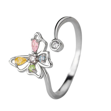 Anello Farfalla Multicolore Argento 925 | Gioielli Donna
