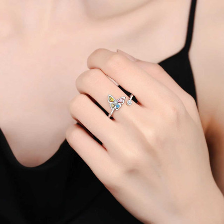 Anello Farfalla Multicolore Argento 925 | Gioielli Donna