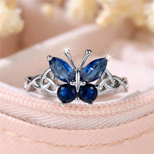 Anello Farfalla Blu 'Splendore Azzurro' | Gioiello Elegante