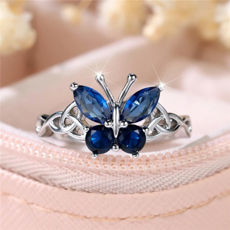 Anello Farfalla Blu 'Splendore Azzurro' | Gioiello Elegante