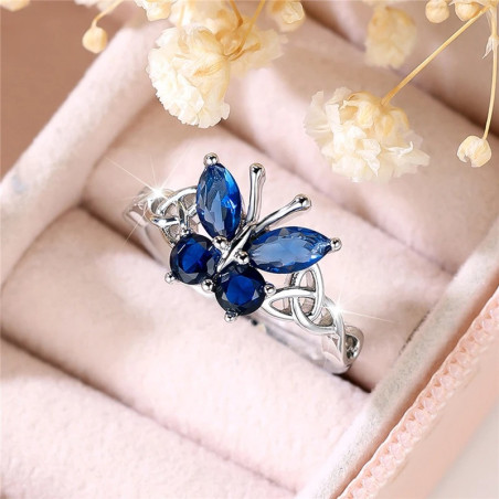 Anello Farfalla Blu 'Splendore Azzurro' | Gioiello Elegante