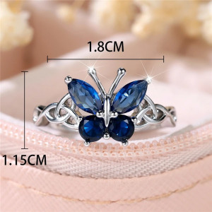 Anello Farfalla Blu 'Splendore Azzurro' | Gioiello Elegante