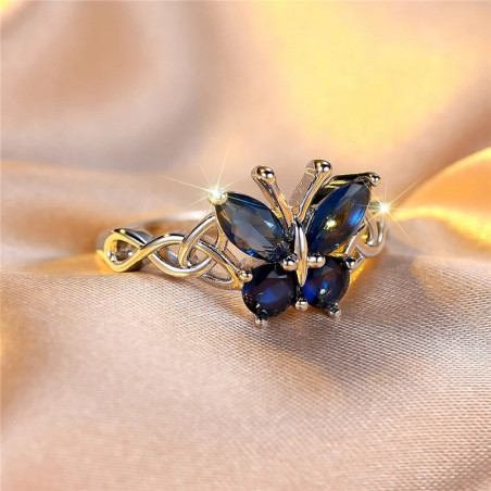 Anello Farfalla Blu 'Splendore Azzurro' | Gioiello Elegante