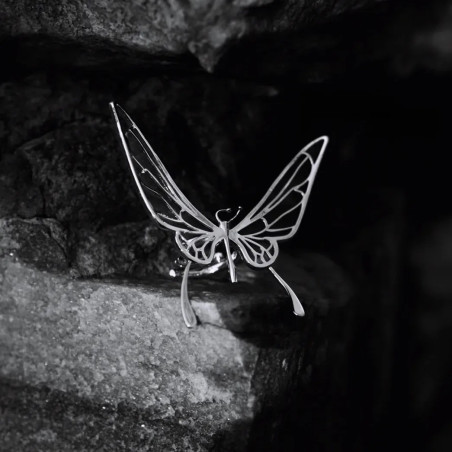 Anello Farfalla Argentato Risveglio Poetico | Eleganza Unica