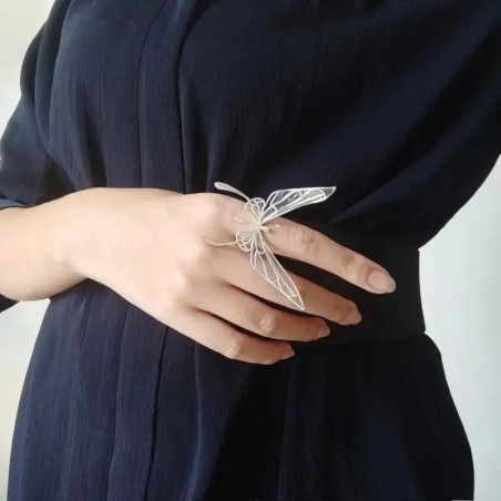 Anello Farfalla Argentato Risveglio Poetico | Eleganza Unica
