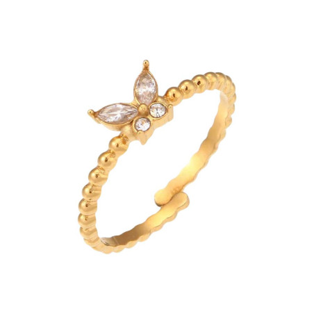 Anello Farfalla Dorato Esplosione di Colori | Gioiello Donna