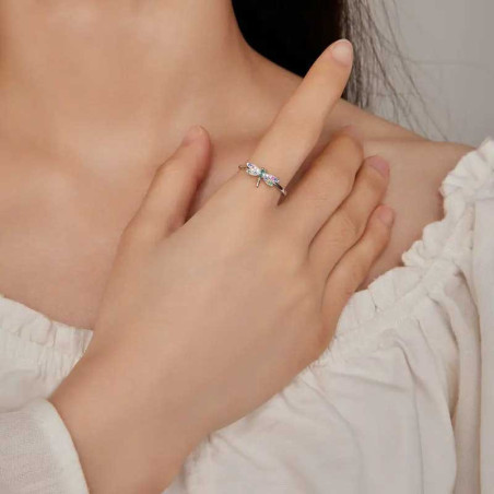 Anello Libellula Argento 925 'Arcobaleno Mistico' | Gioiello