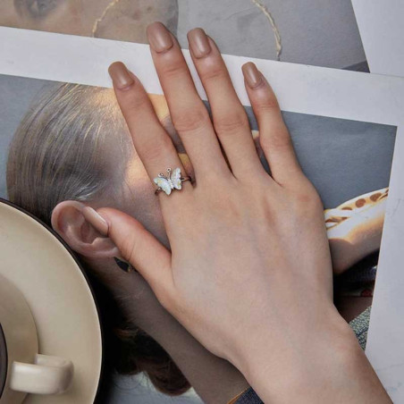 Anello Farfalla Argento 925 'Ali d'Opale' | Gioiello Unico
