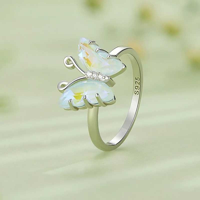 Anello Farfalla Argento 925 'Ali d'Opale' | Gioiello Unico