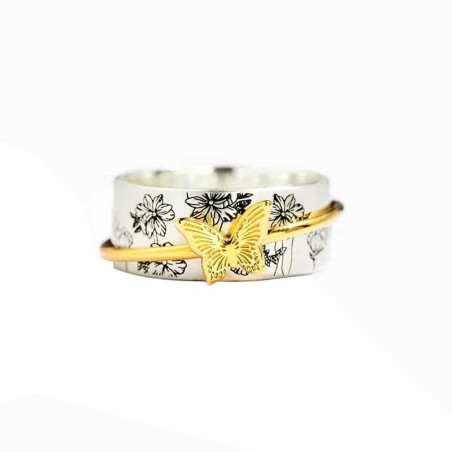 Anello Farfalla 'Abbraccio Floreale' Vintage - Eleganza & Poesia