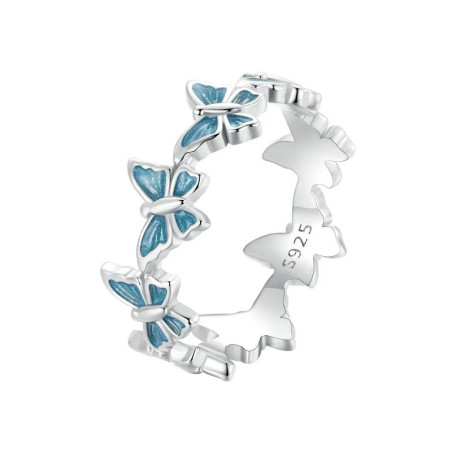 Anello Farfalla 'Volo Azzurro' in Argento 925 | Gioiello Unico