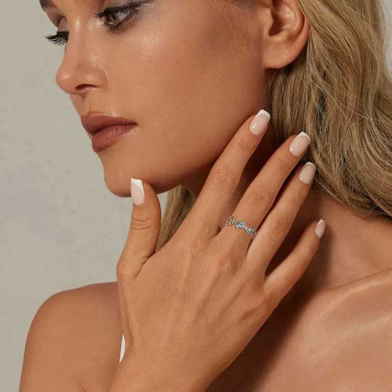 Anello Farfalla 'Volo Azzurro' in Argento 925 | Gioiello Unico