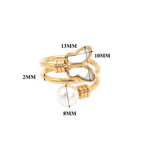 Anello Farfalla 'Perla Splendente' - Eleganza e Stile Unico