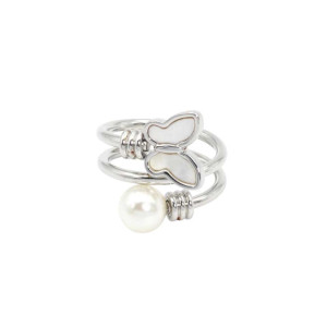 Anello Farfalla 'Perla Splendente' - Eleganza e Stile Unico