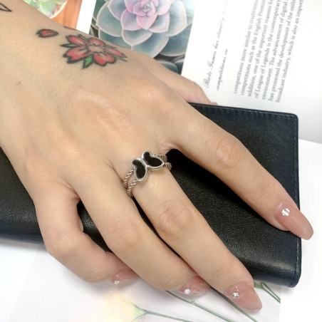 Anello Farfalla 'Notturno Elegante' - Gioiello Oro e Argento